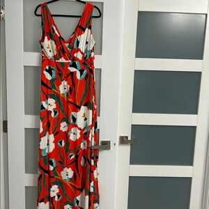 Sigrid Olsen Red Floral Maxi Dress